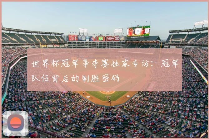 世界杯冠军争夺赛独家专访:冠军队伍背后的制胜密码