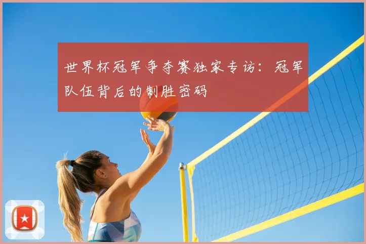 世界杯冠军争夺赛独家专访:冠军队伍背后的制胜密码